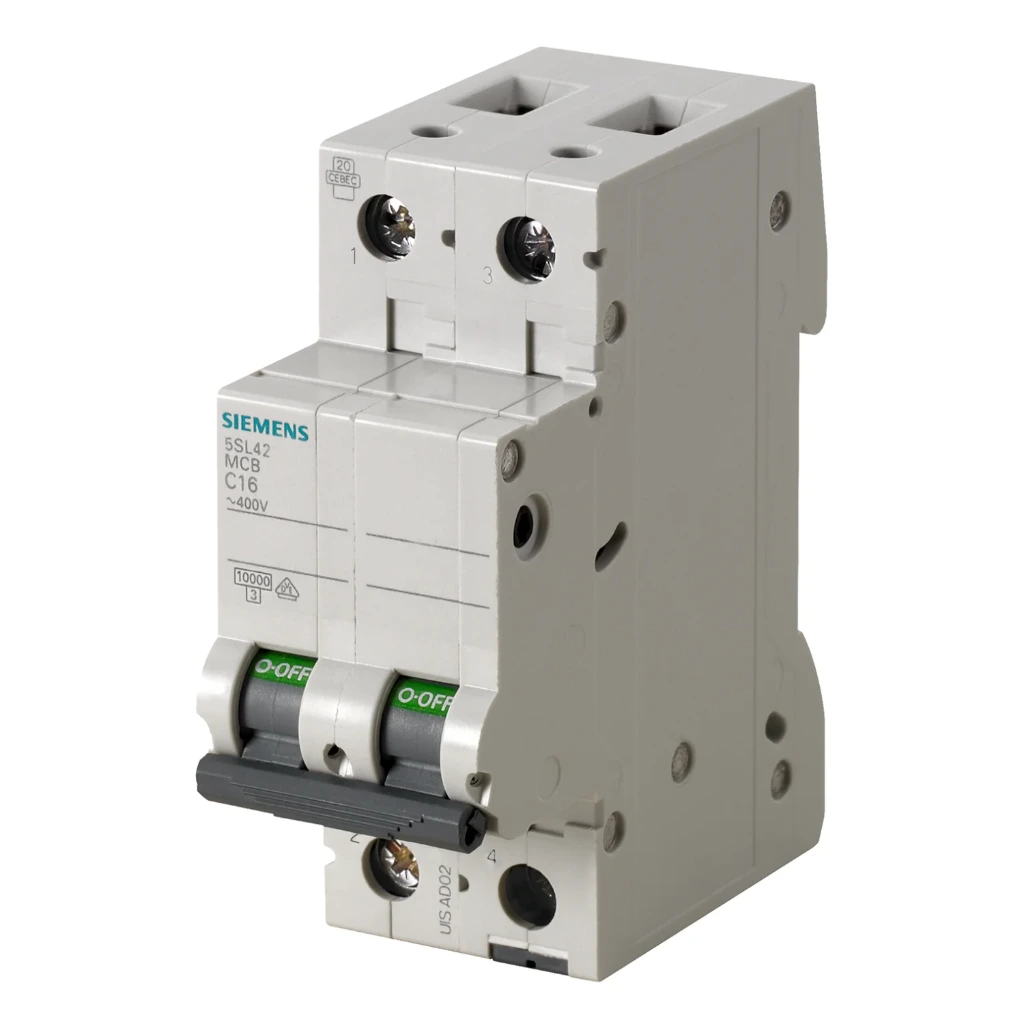 Siemens Betagard 5SL 16 Amp 2 Pole 7.5 kA C-Curve 5SL62167RC