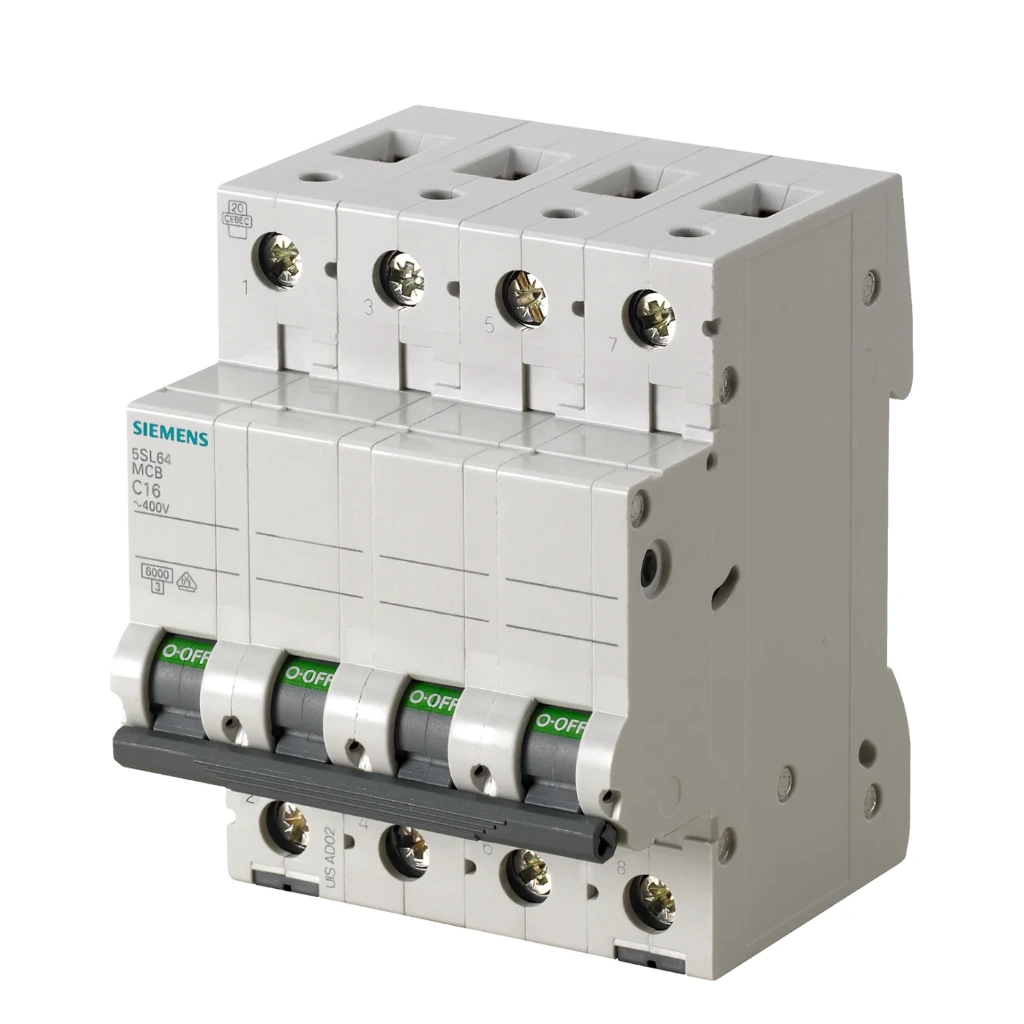 Siemens Betagard 5SL 63 Amp 4 Pole 7.5 kA C-Curve 5SL64637RC