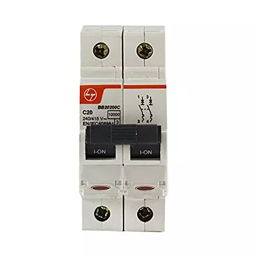 MCB-Lauritz Knudsen (Formerly L&T Switchgear) Exora 16 Amp 2 Pole 10 kA C-Curve  BB20160C