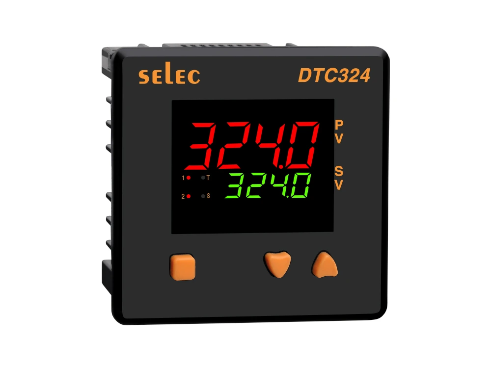 Selec DTC324A-2| Dual Display, Dual Set Point Short Depth Temperature Controller with bright display, Size : 48 x 48mm