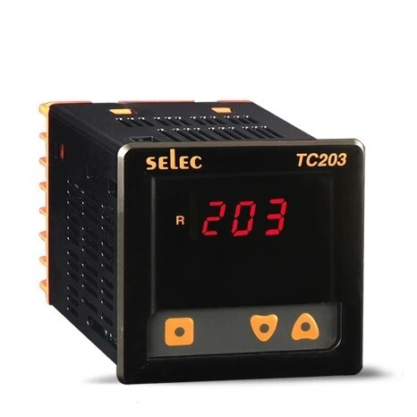 Selec TC203CX, 3 Digit Single White Display Digital Temperature Controller, Relay/SSR Output, Size 72x72mm