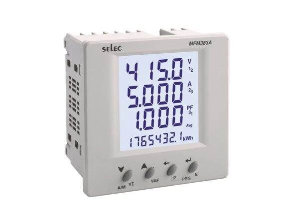 Selec Economical LCD Multifunction meter MFM383A-C-CE with RS485 communication | 96 x 96 mm