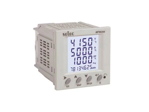 Selec LCD Multifunction Meter Compact MFM284-C-CE | with RS485 communication 72 x 72 mm