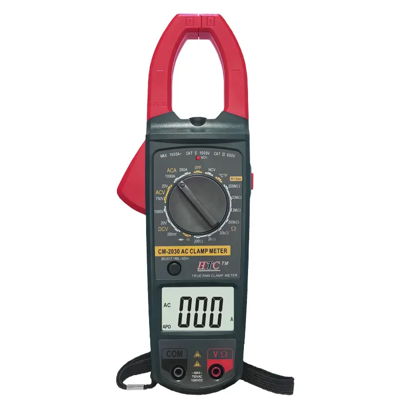 HTC CM-2030 Digital Clamp Meter – 1000A AC/DC, True RMS, Auto Range, NCV, Industrial Multimeter