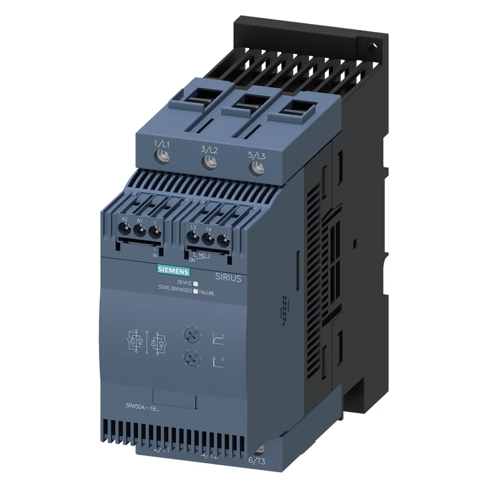 Siemens Sirius 3RW3 80 Amp 45kW 110-230 V AC/DC Coil Voltage Soft Starter 3RW30461BB14