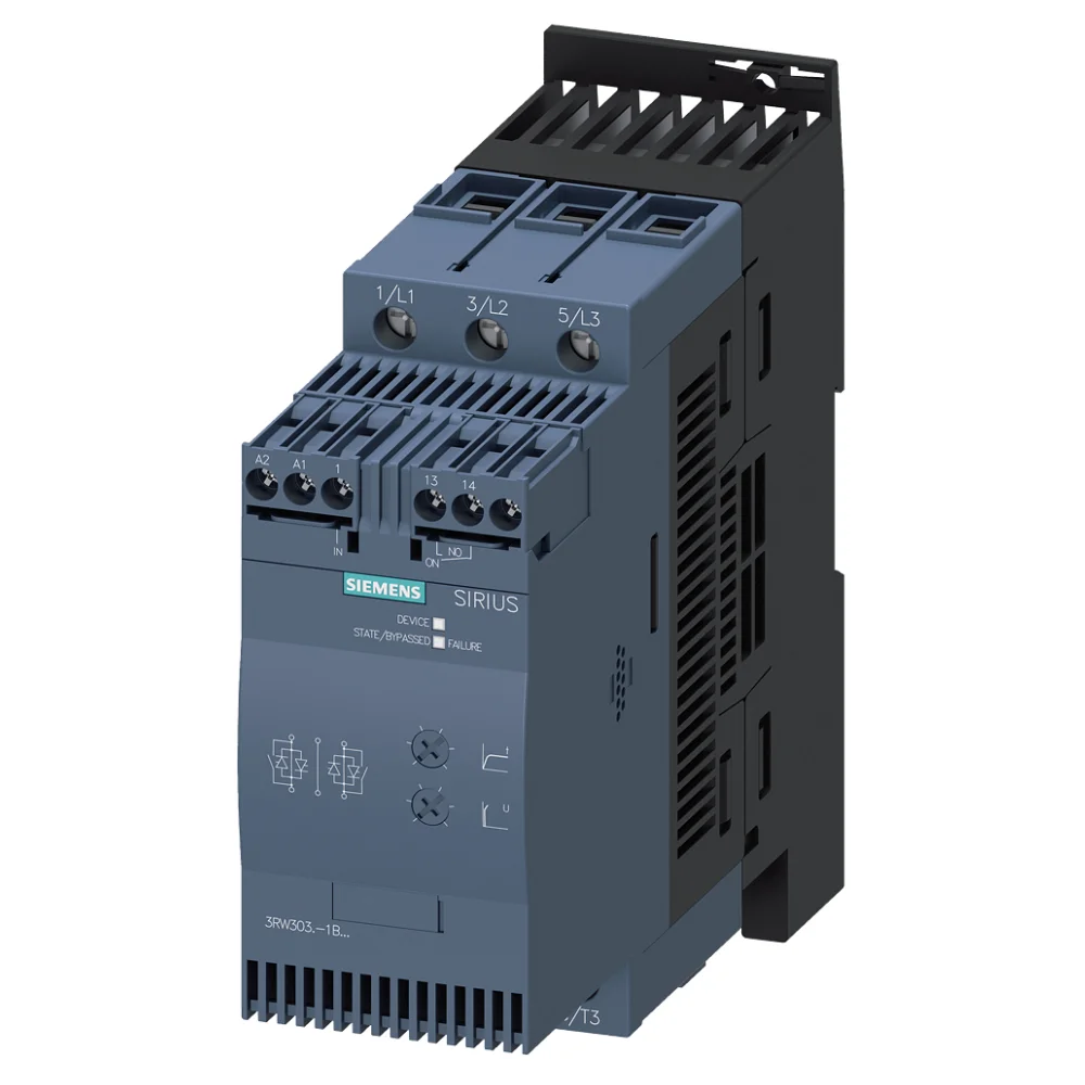 Siemens Sirius 3RW3 45 Amp 22kW 110-230 V AC/DC Coil Voltage Soft Starter 3RW30361BB14