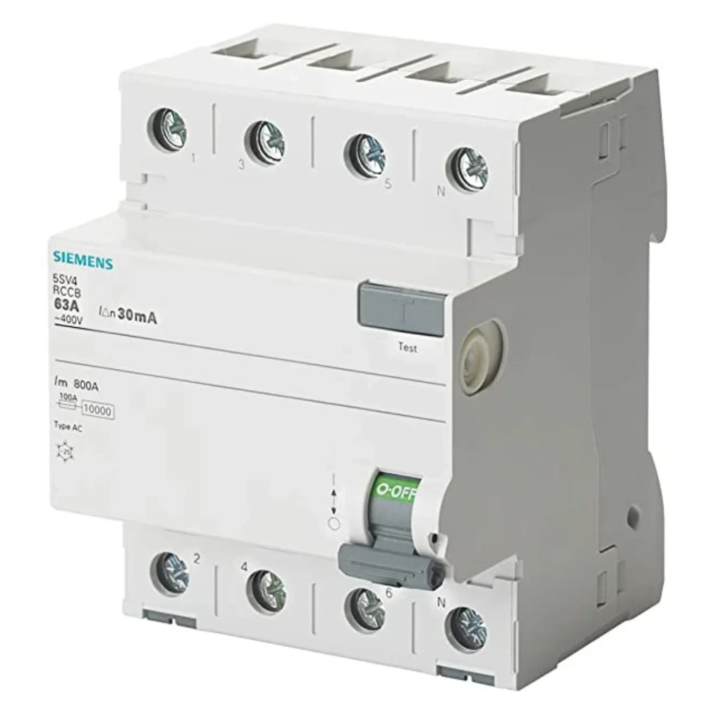 Siemens Betagard 63 Amp 4 Pole 30 mA Type AC RCCB 5SV43460RC