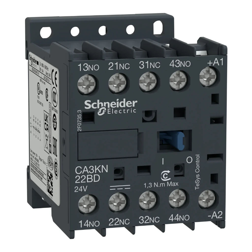 Schneider Electric TeSys 2 NO + 2 NC 10 Amp 125 V DC Auxiliary Contactor CA3KN22GD
