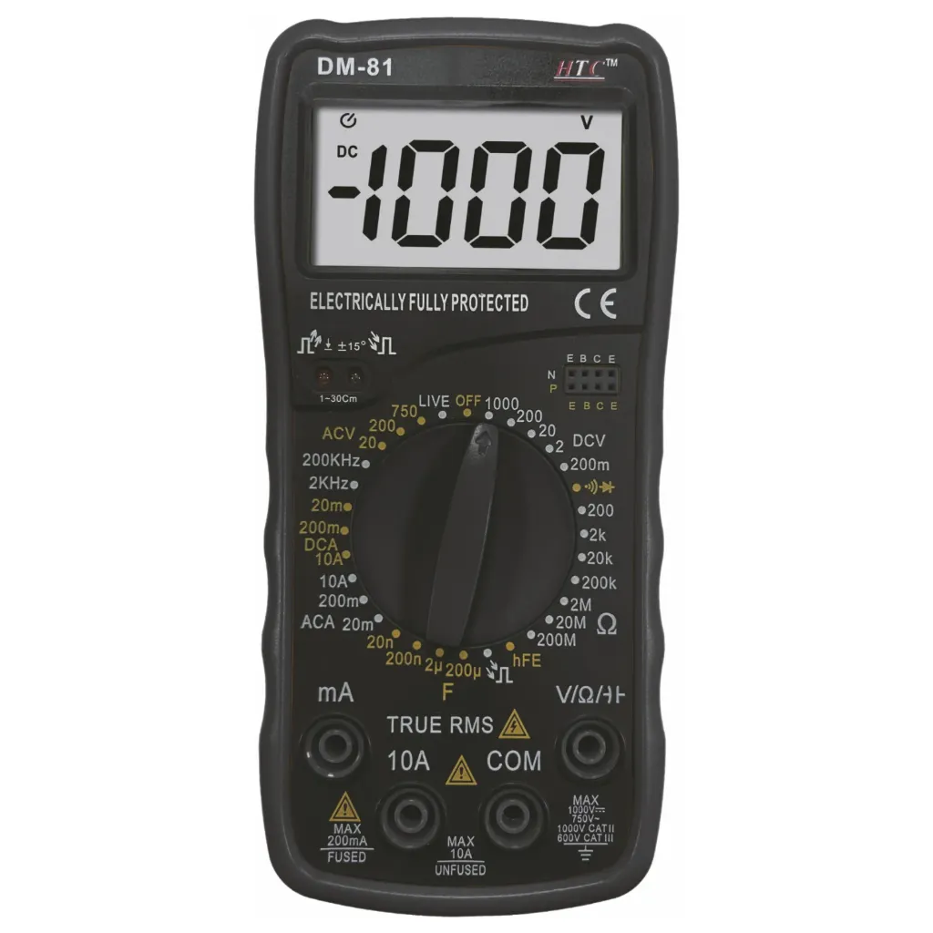 HTC Instruments 750 V AC, 1000V DC 20A AC/DC Digital Multimeter DM-81