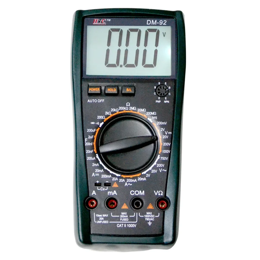 HTC Instruments 750V AC 1000V DC 10A AC 20A DC Digital Multimeter DM-92