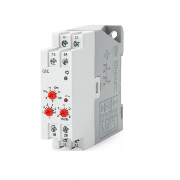 GIC 2A5DT5 Analogue Timer, Micon 225, Multifunction, 0.1 s, 10 h, 2 Changeover Relays