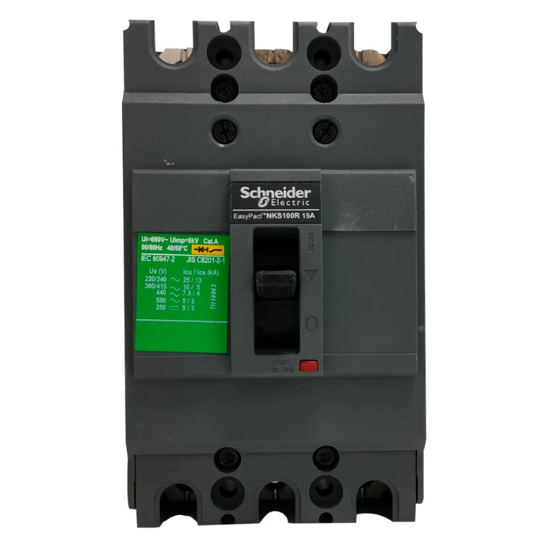 Schneider Electric Simpact NKS MCCB 63 A, 3 Pole, 10 kA, Fixed Overload & Short Circuit Settings, Thermal Magnetic Trip Unit , NKS100R063AC