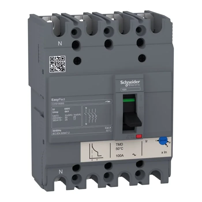 MCCB-Schneider Electric Easypact CVS 100 Amp 4 Pole 50 kA ATFM MCCB LV510487