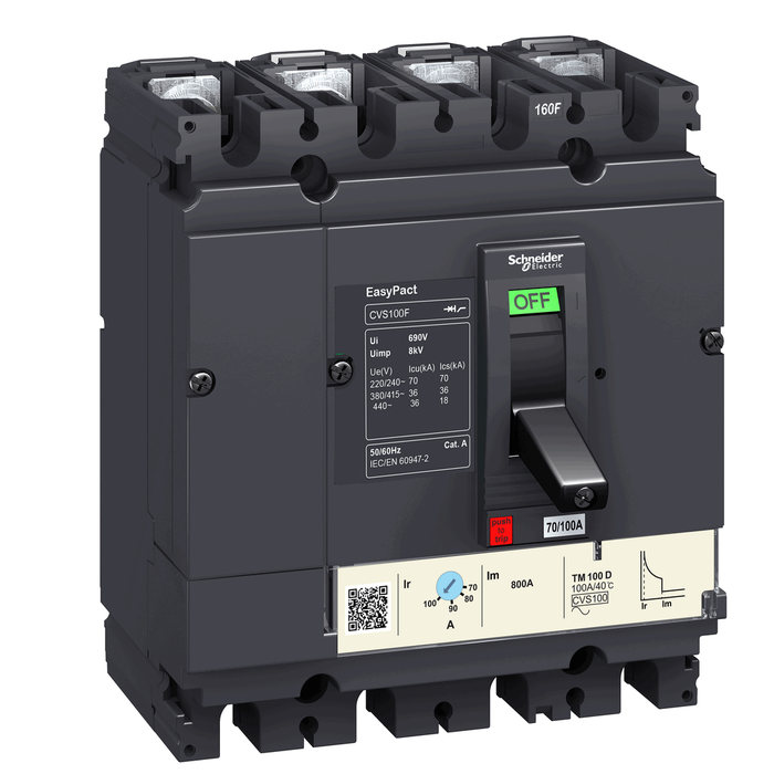MCCB-Schneider Electric Easypact CVS 250 Amp 4 Pole FTFM LV525313